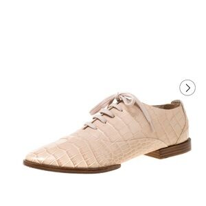 ALEXANDER WANG Crocodile-Embossed Oxford Size 10 Almond Tan